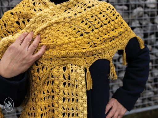Lemon Bon Bon Shawl Pattern US Crochet - Instant Download