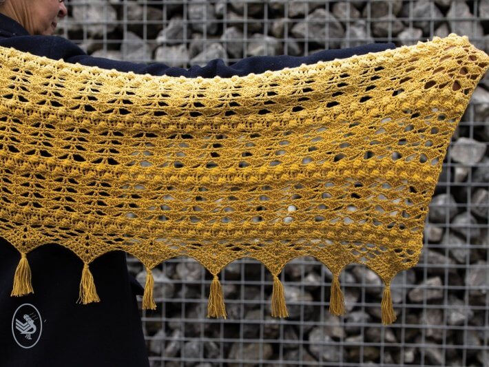 Lemon Bon Bon Shawl Pattern US Crochet - Instant Download