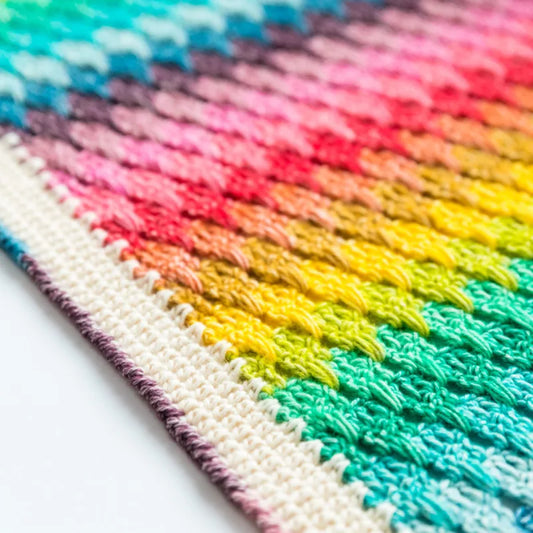 Little Larksfoot Rainbow Blanket by Haak Maar Raak - Yarn Kit