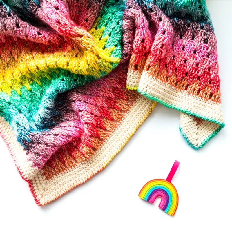 Little Larksfoot Rainbow Blanket by Haak Maar Raak - Yarn Kit
