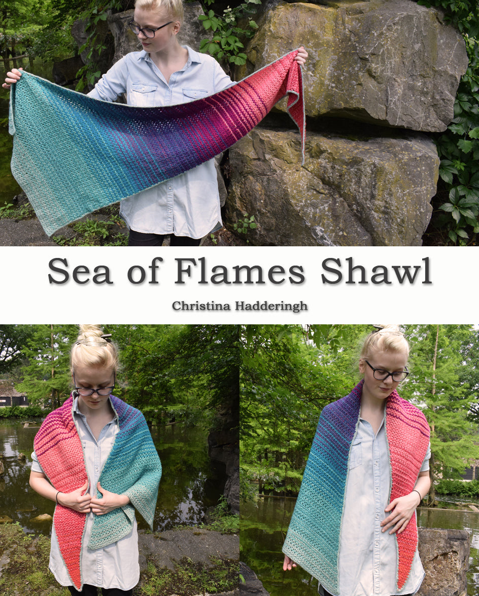 Sea of Flames Shawl by A Spoonful of Yarn - Yarn Kit